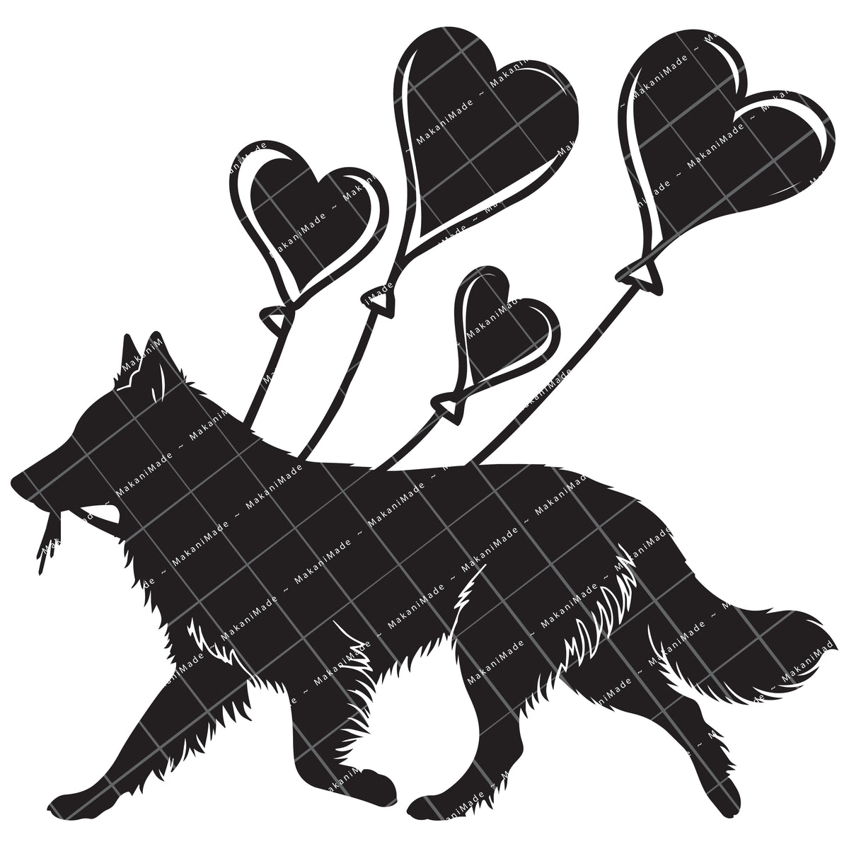 Heart Balloon Groenendael (Belgian Sheepdog) Decal