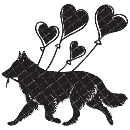 Heart Balloon Groenendael (Belgian Sheepdog) Decal