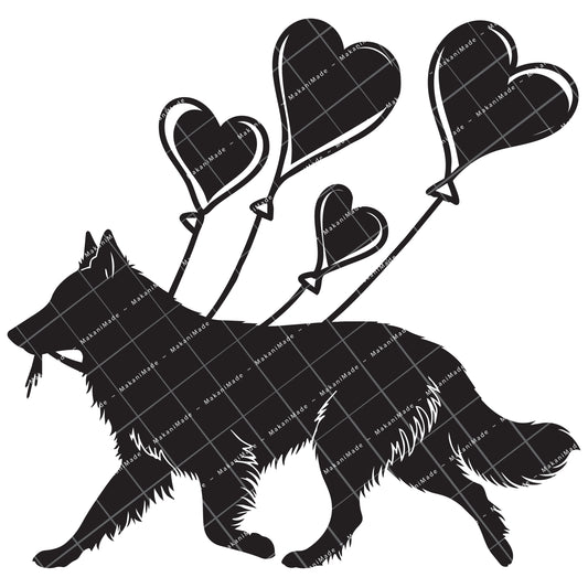 Heart Balloon Groenendael (Belgian Sheepdog) Decal