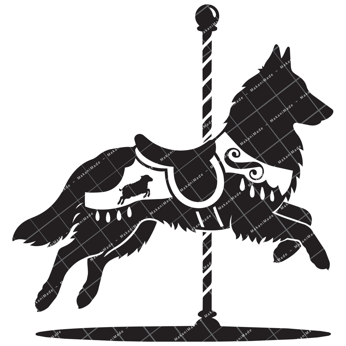 Carousel Groenendael (Belgian Sheepdog) Decal