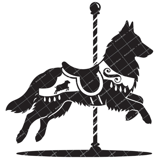 Carousel Groenendael (Belgian Sheepdog) Decal