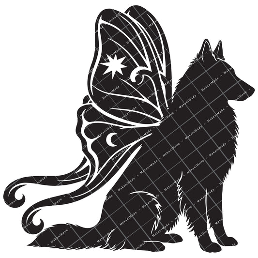 Moth Wing Groenendael (Belgian Sheepdog) Decal