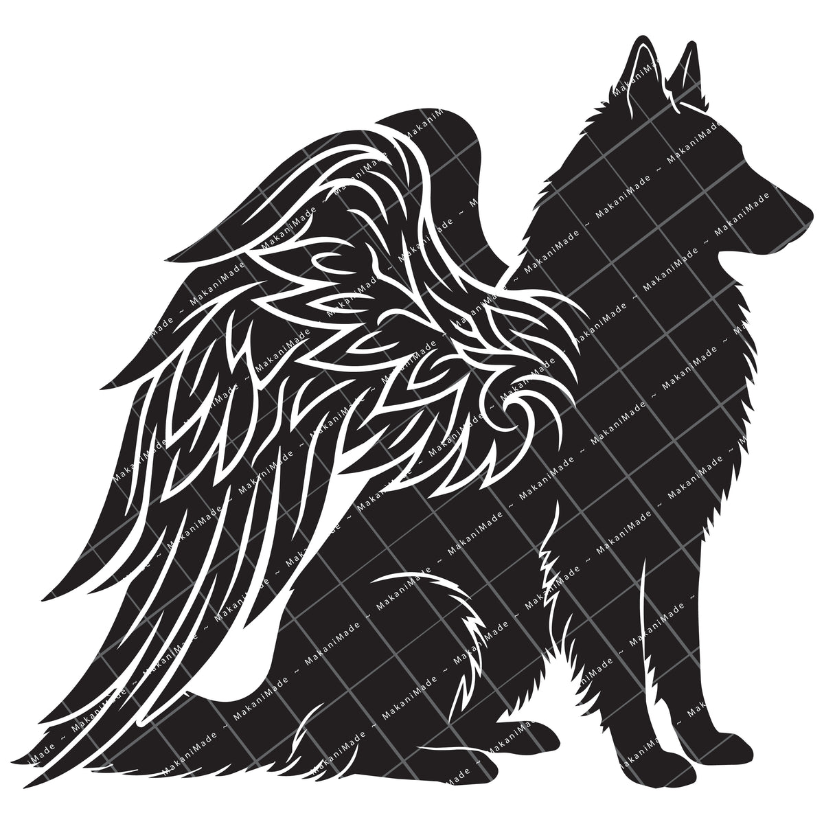 Angel Wing Groenendael (Belgian Sheepdog) Decal