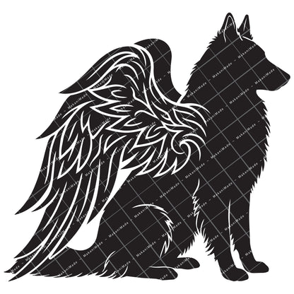Angel Wing Groenendael (Belgian Sheepdog) Decal