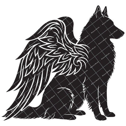 Angel Wing Groenendael (Belgian Sheepdog) Decal