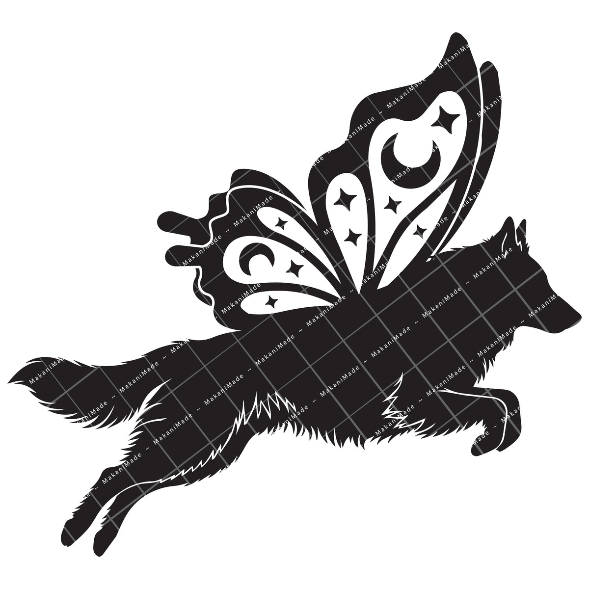 Leaping Butterfly Groenendael (Belgian Sheepdog) Decal