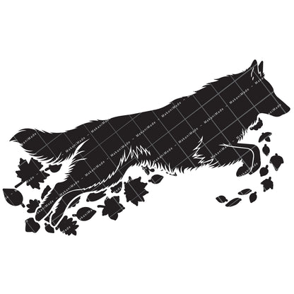 Fall Leaves Groenendael (Belgian Sheepdog) Decal
