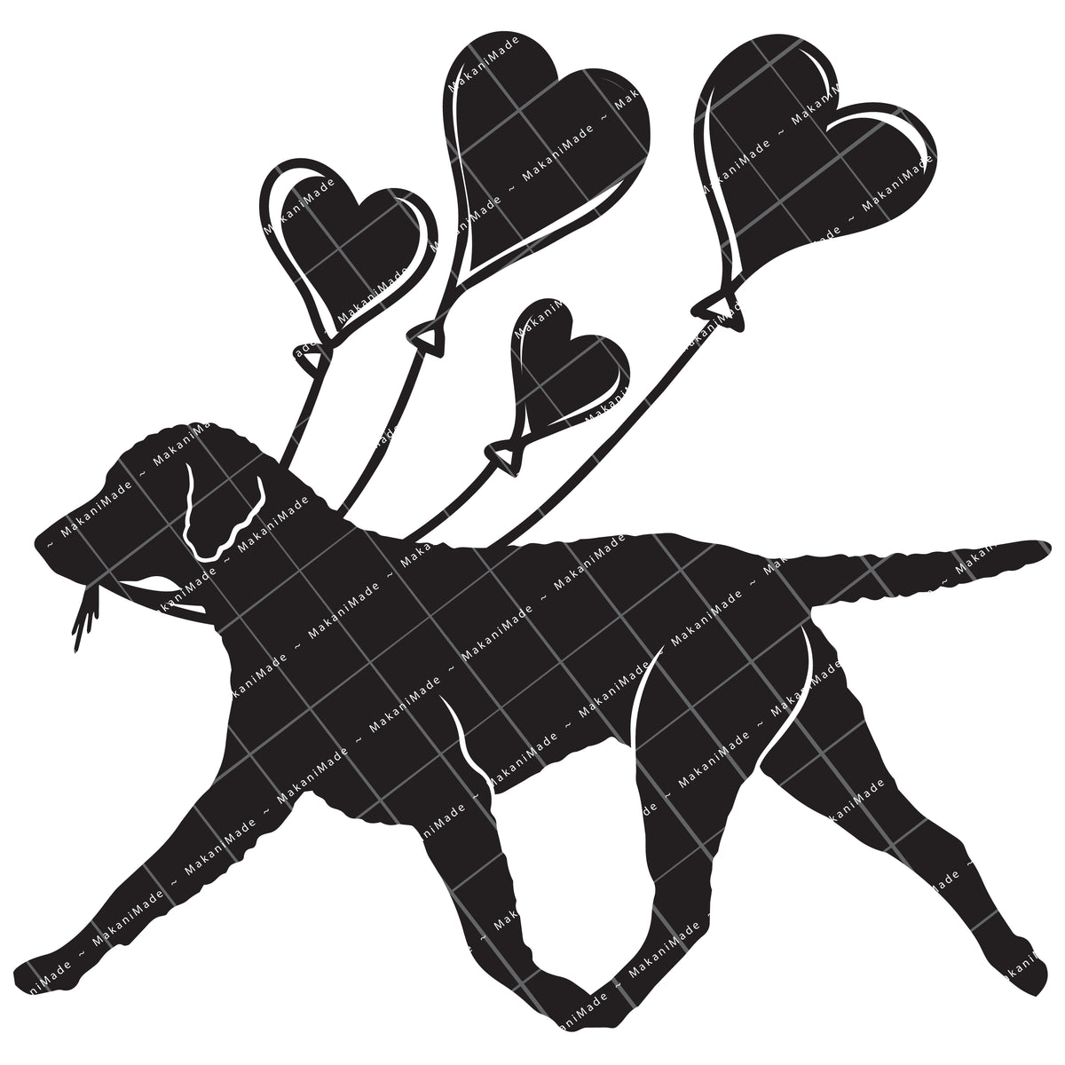 Heart Balloon Curly-coated Retriever Decal
