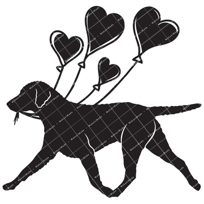 Heart Balloon Curly-coated Retriever Decal
