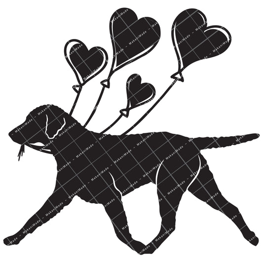 Heart Balloon Curly-coated Retriever Decal