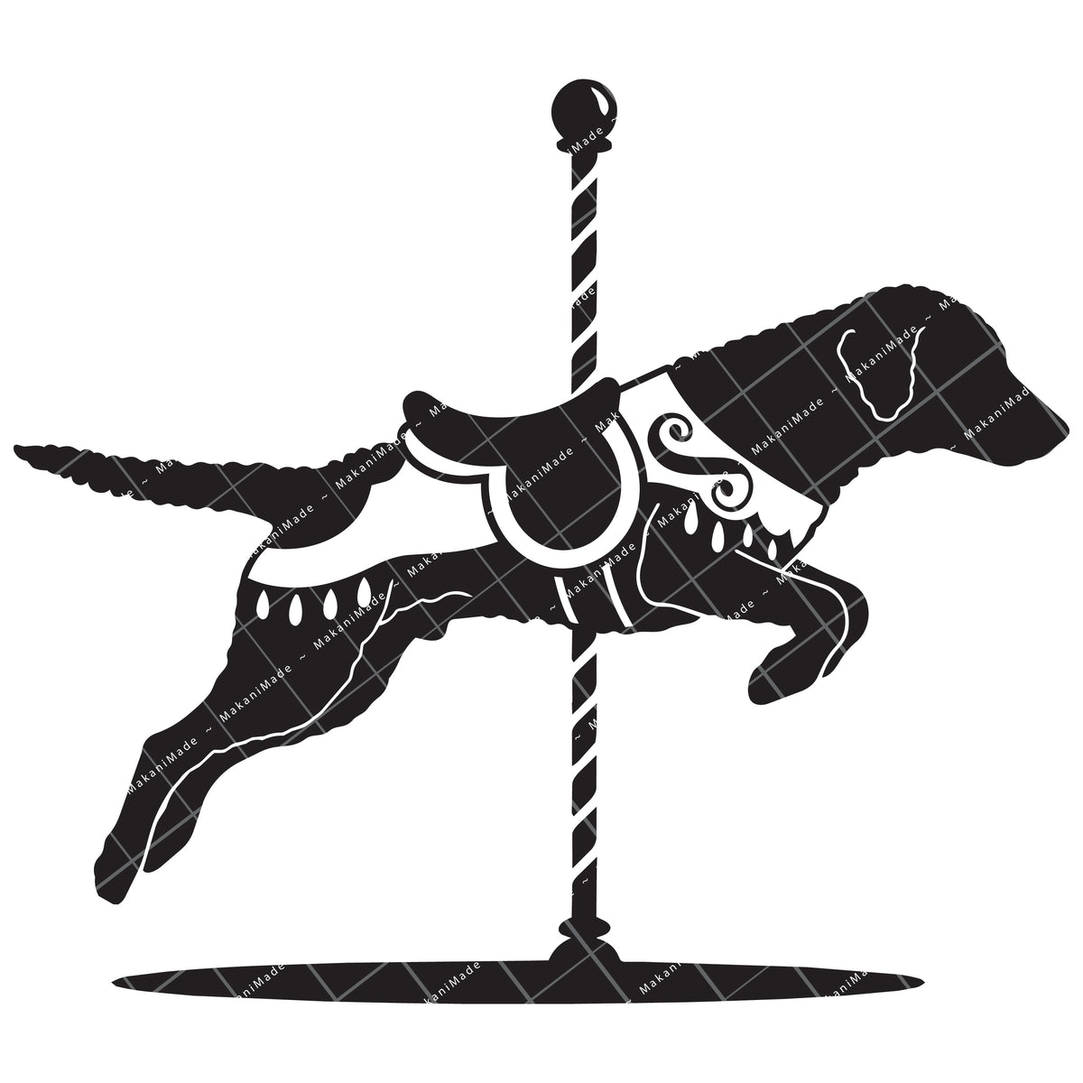 Carousel Curly-coated Retriever Decal