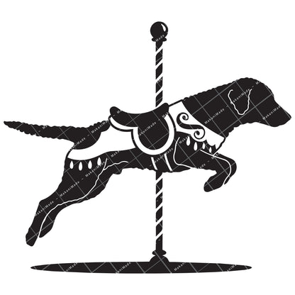 Carousel Curly-coated Retriever Decal