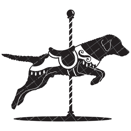 Carousel Curly-coated Retriever Decal