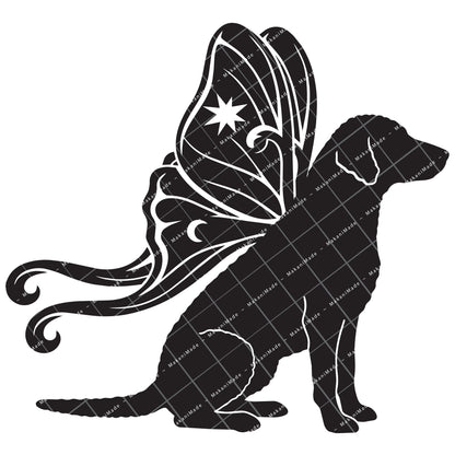 Moth Wing Curly-coated Retriever Decal