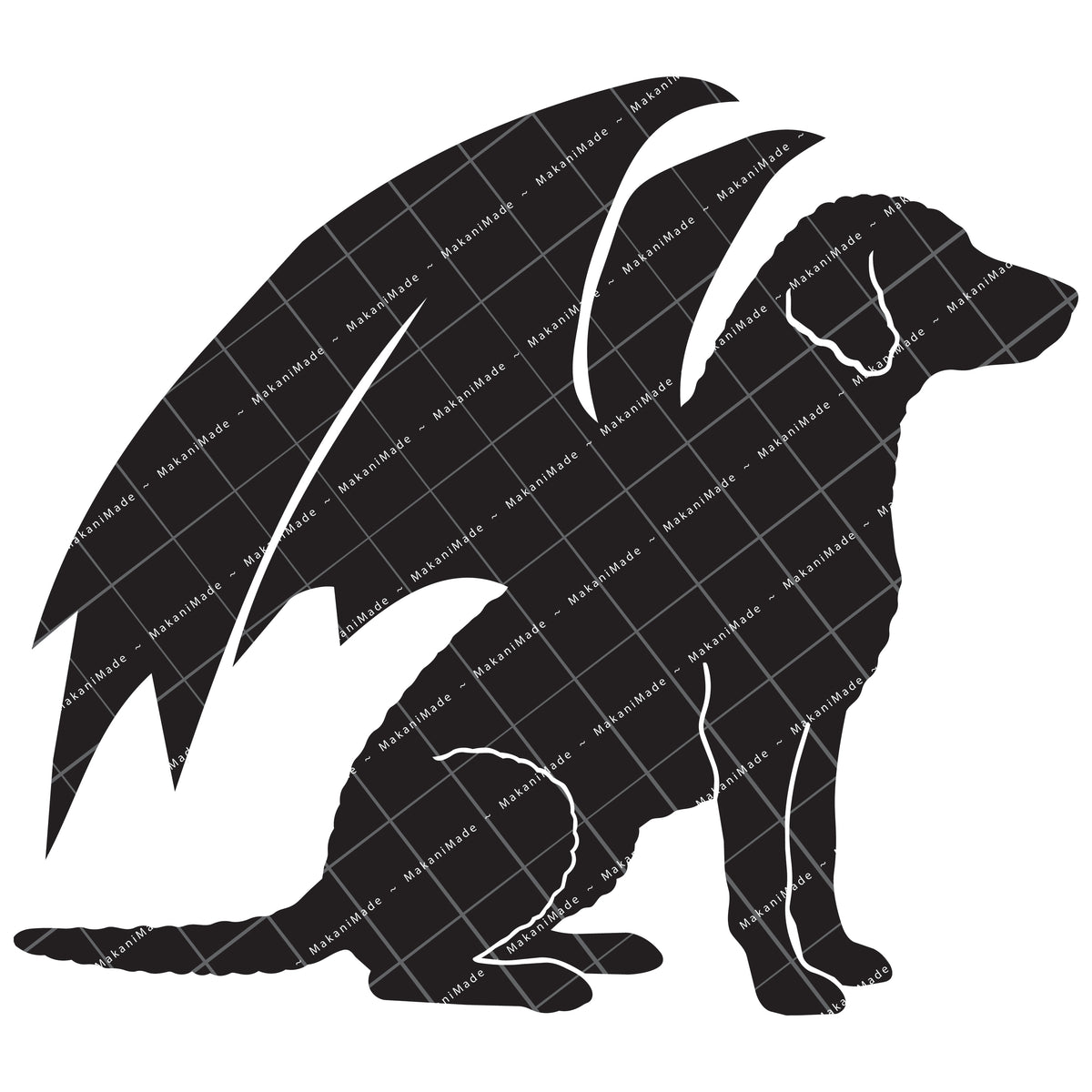 Dragon Wing Curly-coated Retriever Decal
