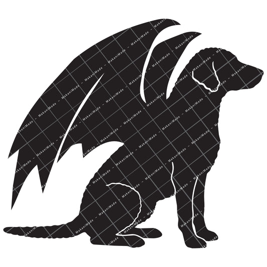 Dragon Wing Curly-coated Retriever Decal