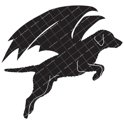 Leaping Dragon Curly-coated Retriever Decal