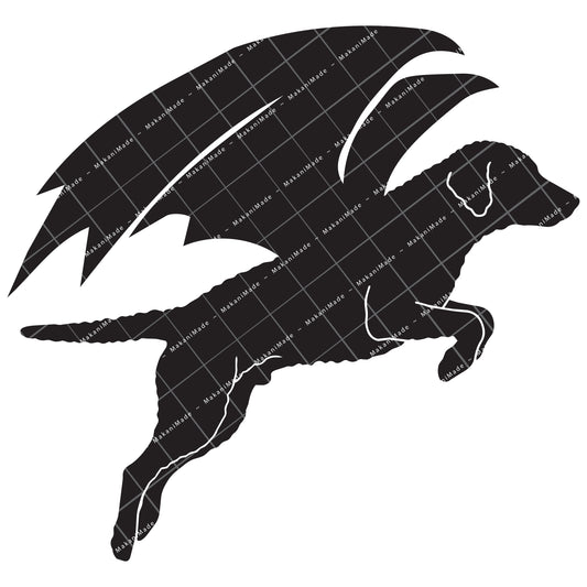 Leaping Dragon Curly-coated Retriever Decal