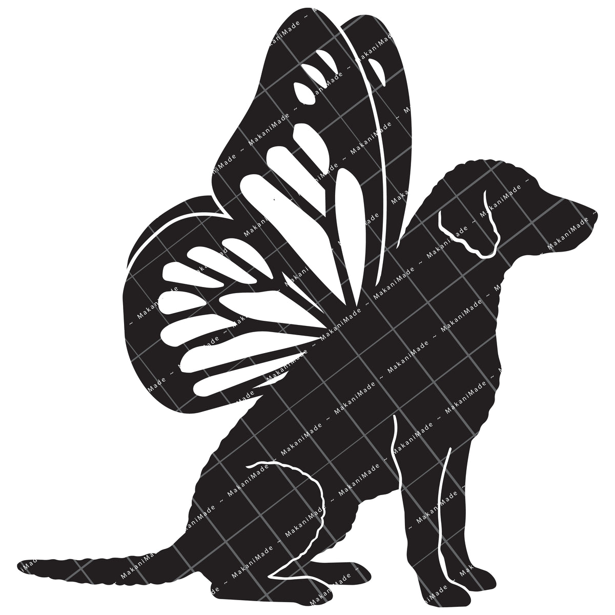 Monarch Wing Curly-coated Retriever Decal