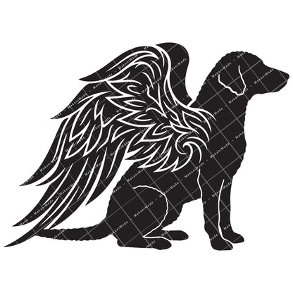 Angel Wing Curly-coated Retriever Decal