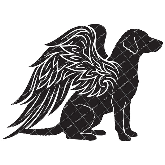 Angel Wing Curly-coated Retriever Decal