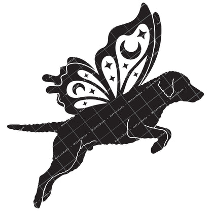 Leaping Butterfly Curly-coated Retriever Decal