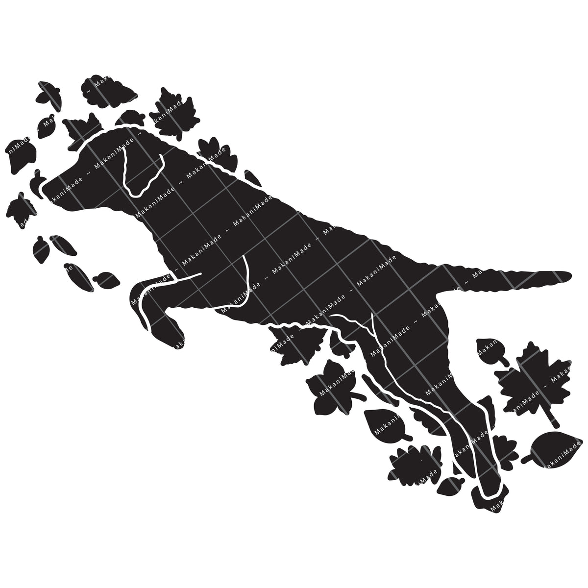 Fall Leaves Curly-coated Retriever Decal