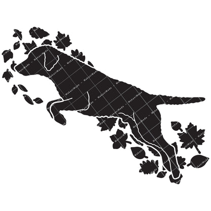 Fall Leaves Curly-coated Retriever Decal