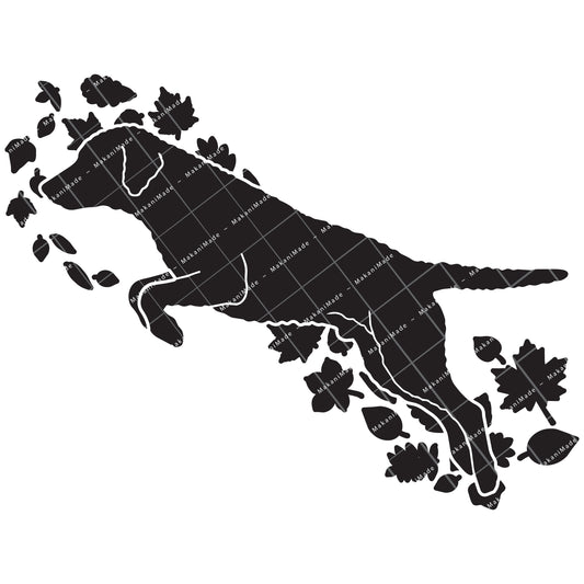 Fall Leaves Curly-coated Retriever Decal
