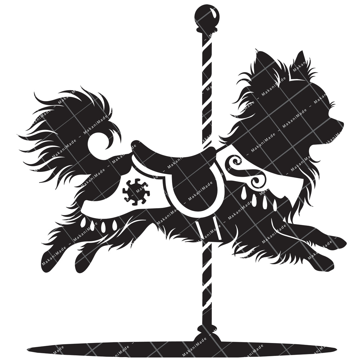 Carousel Chihuahua (Long Hair) Decal