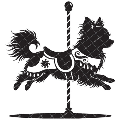 Carousel Chihuahua (Long Hair) Decal