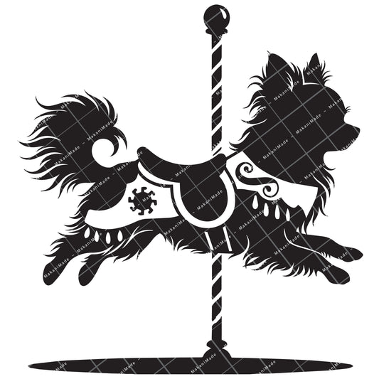 Carousel Chihuahua (Long Hair) Decal