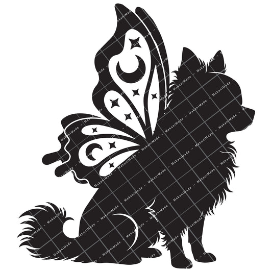 Butterfly Wing Chihuahua (Long Hair) Decal