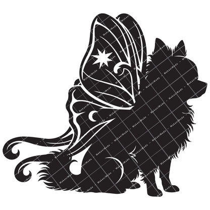 Moth Wing Chihuahua (Long Hair) Decal