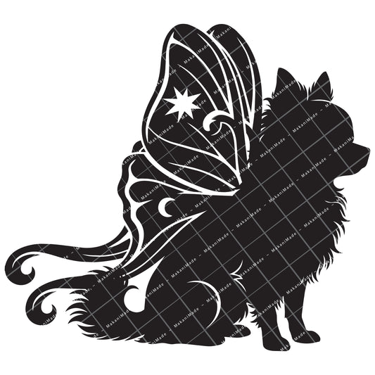Moth Wing Chihuahua (Long Hair) Decal