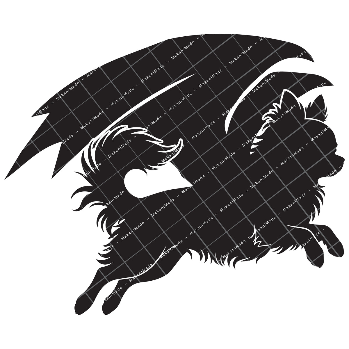 Leaping Dragon Chihuahua (Long Hair) Decal