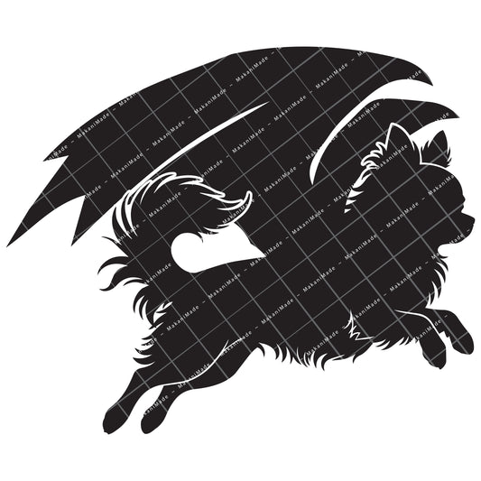Leaping Dragon Chihuahua (Long Hair) Decal