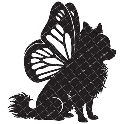 Monarch Wing Chihuahua (Long Hair) Decal