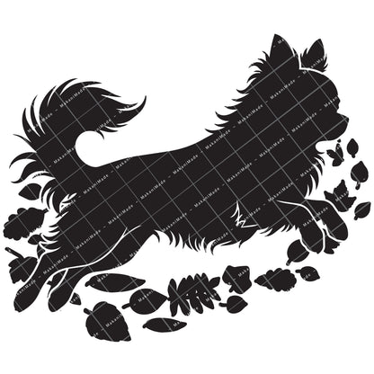 Fall Leaves Chihuahua (Long Hair) Decal