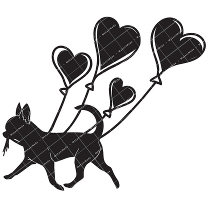 Heart Balloon Chihuahua (Smooth) Decal