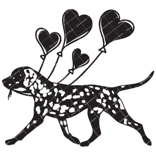 Heart Balloon Dalmatian Decal