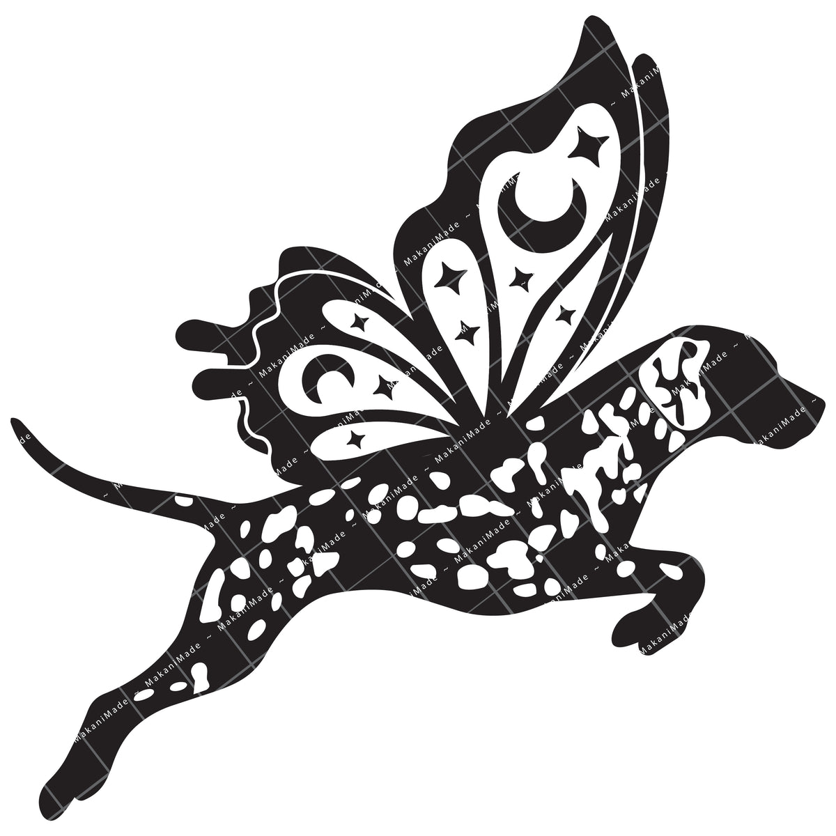 Leaping Butterfly Dalmatian Decal