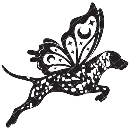 Leaping Butterfly Dalmatian Decal