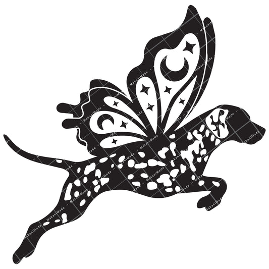 Leaping Butterfly Dalmatian Decal