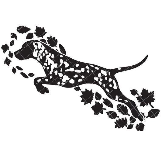 Fall Leaves Dalmatian Decal