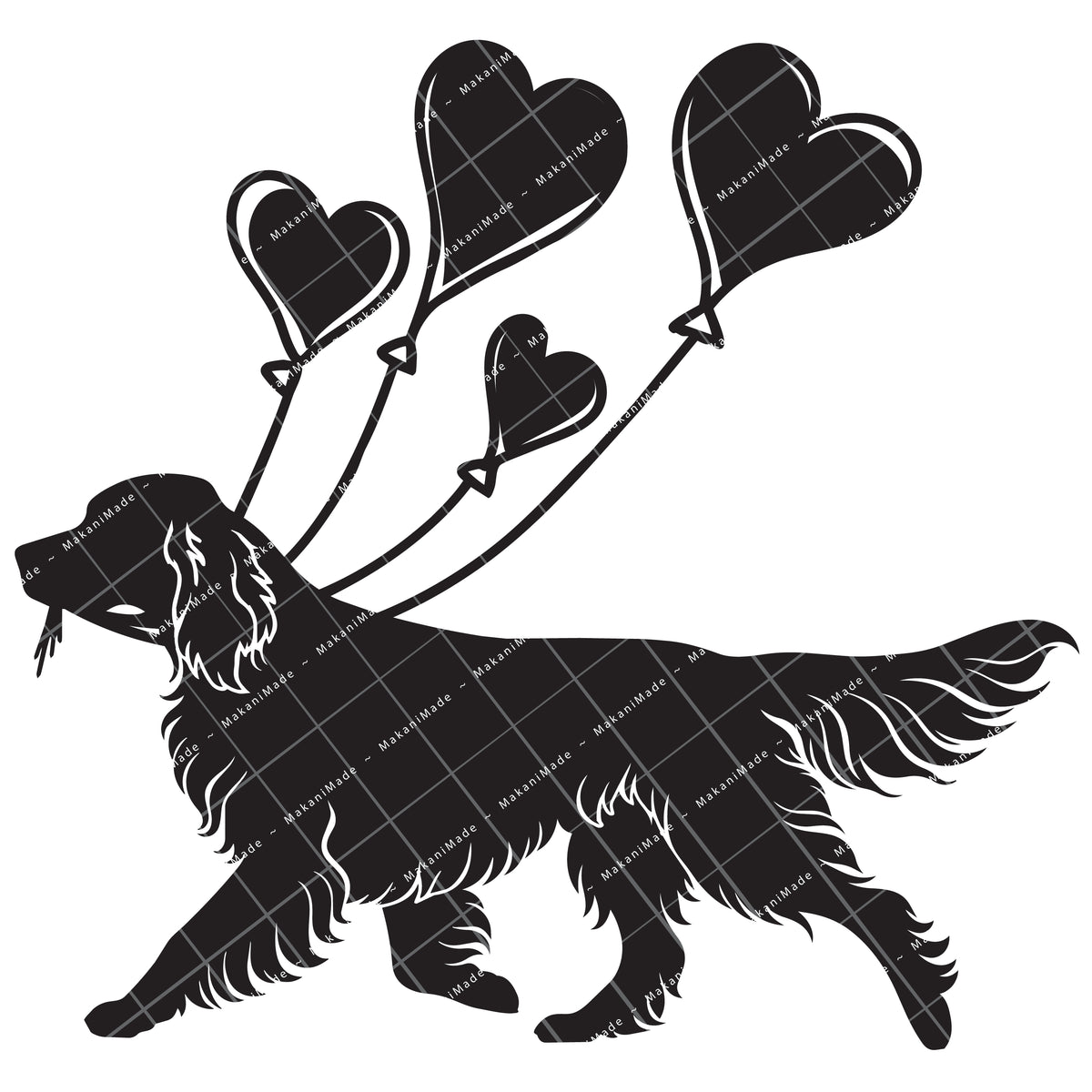 Heart Balloon English Setter Decal