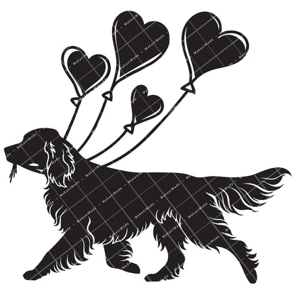 Heart Balloon English Setter Decal