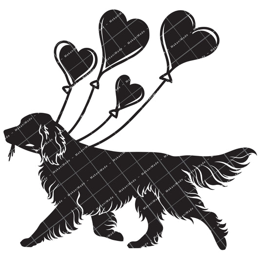 Heart Balloon English Setter Decal