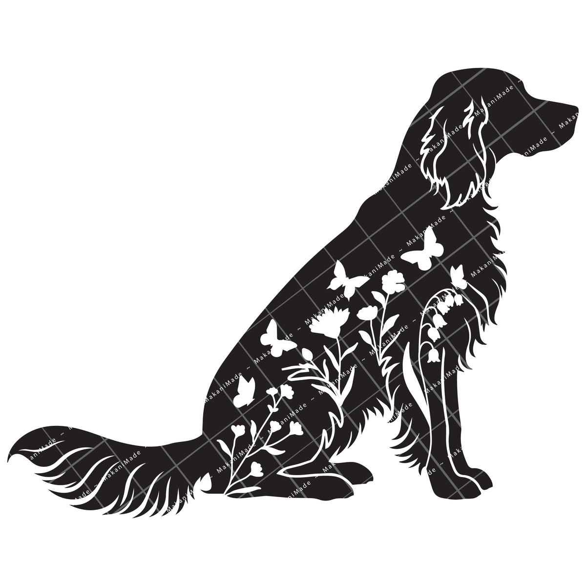 Floral Sit English Setter Decal