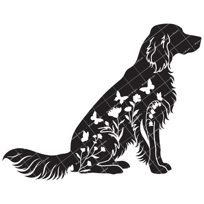 Floral Sit English Setter Decal
